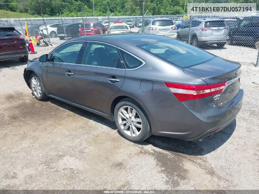 2013 Toyota Avalon Xle VIN: 4T1BK1EB7DU057194 Lot: 42735898