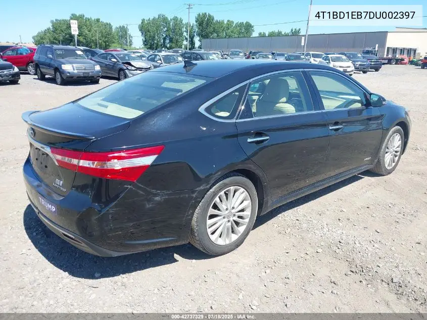 2013 Toyota Avalon Hybrid Limited VIN: 4T1BD1EB7DU002397 Lot: 42737329