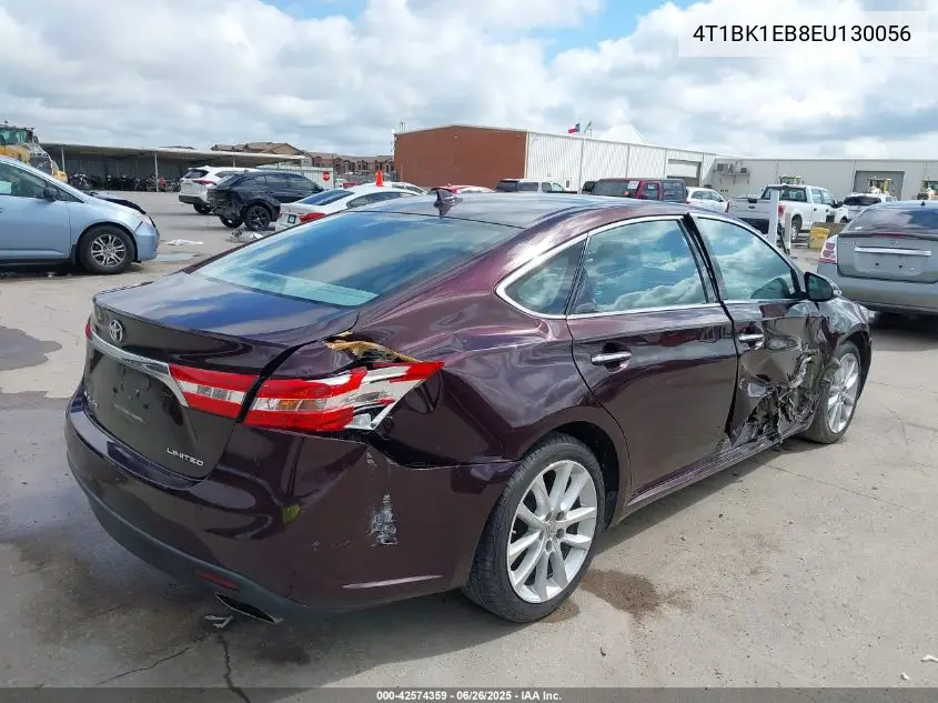 2014 Toyota Avalon Limited VIN: 4T1BK1EB8EU130056 Lot: 42574359