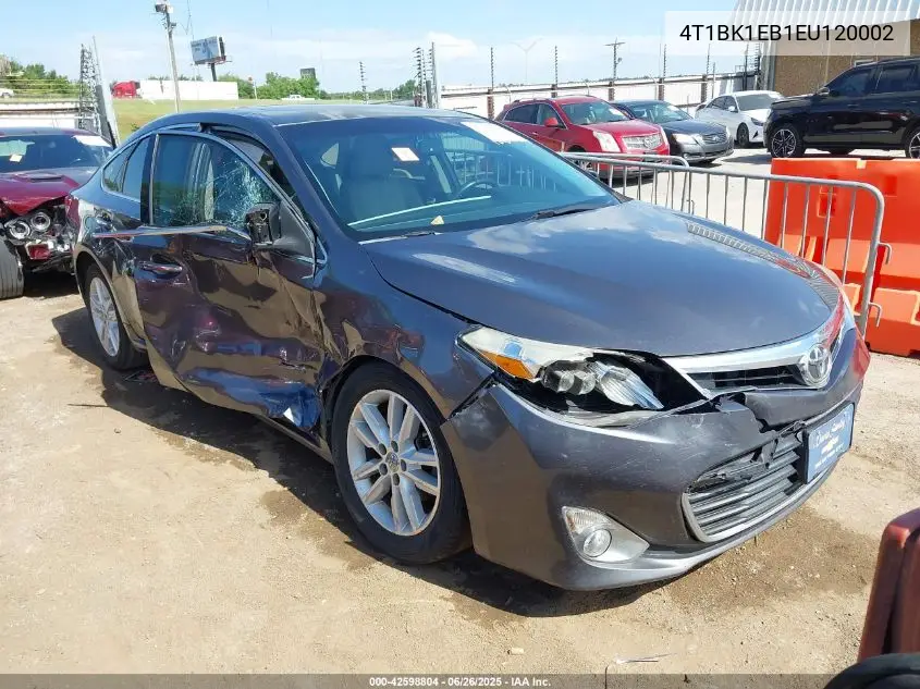 2014 Toyota Avalon Xle Premium VIN: 4T1BK1EB1EU120002 Lot: 42598804