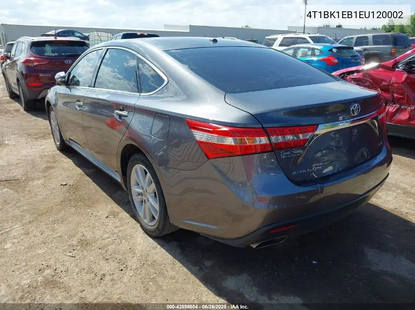 2014 Toyota Avalon Xle Premium VIN: 4T1BK1EB1EU120002 Lot: 42598804