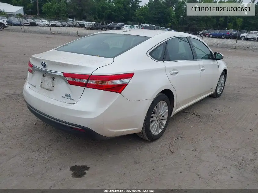 2014 Toyota Avalon Hybrid Limited VIN: 4T1BD1EB2EU030691 Lot: 42612512