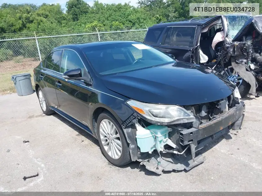 2014 Toyota Avalon Hybrid Limited VIN: 4T1BD1EB8EU034728 Lot: 42741568