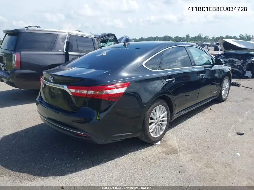 2014 Toyota Avalon Hybrid Limited VIN: 4T1BD1EB8EU034728 Lot: 42741568