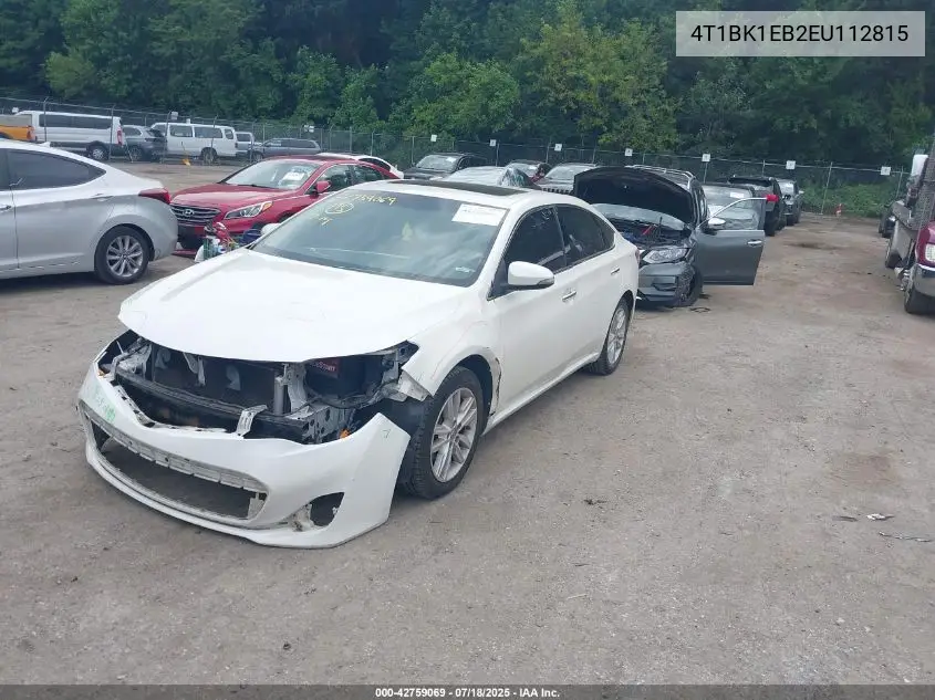 2014 Toyota Avalon Xle Premium VIN: 4T1BK1EB2EU112815 Lot: 42759069