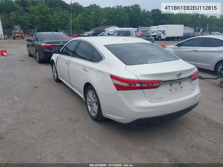 2014 Toyota Avalon Xle Premium VIN: 4T1BK1EB2EU112815 Lot: 42759069