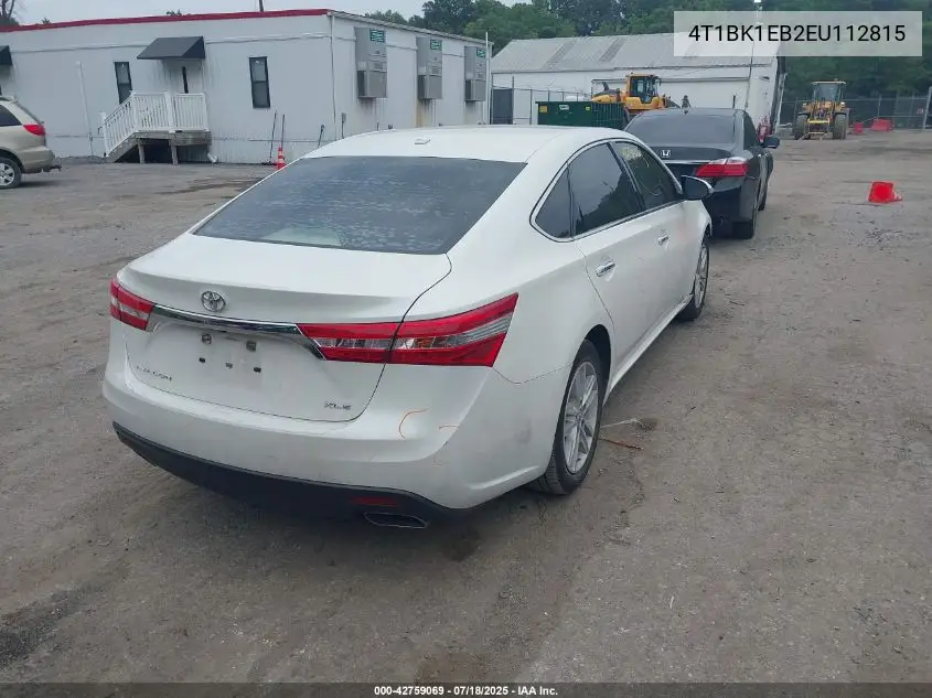 2014 Toyota Avalon Xle Premium VIN: 4T1BK1EB2EU112815 Lot: 42759069