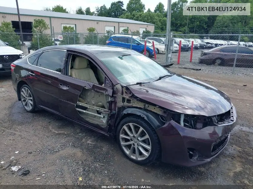 2014 Toyota Avalon Xle Touring VIN: 4T1BK1EB4EU124934 Lot: 42759776