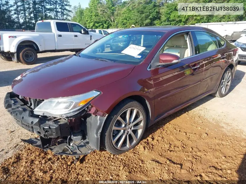 2015 Toyota Avalon VIN: 4T1BK1EB2FU138039 Lot: 42242319