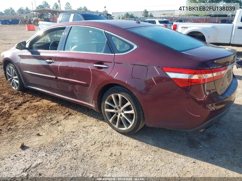 2015 Toyota Avalon VIN: 4T1BK1EB2FU138039 Lot: 42242319