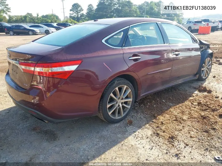 2015 Toyota Avalon VIN: 4T1BK1EB2FU138039 Lot: 42242319