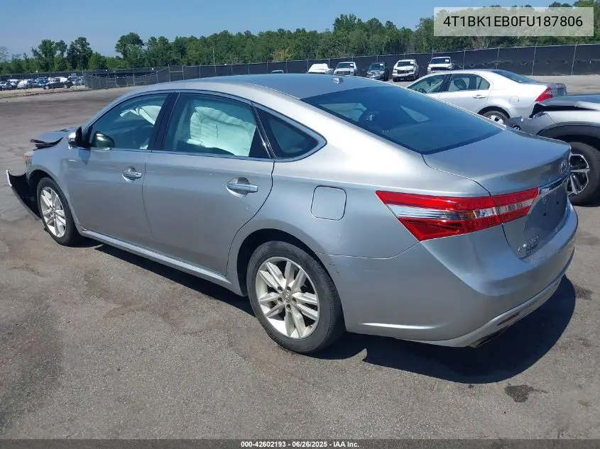 2015 Toyota Avalon Xle VIN: 4T1BK1EB0FU187806 Lot: 42602193