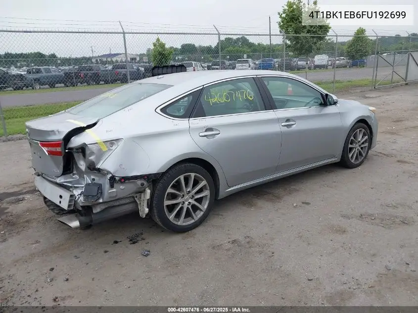 2015 Toyota Avalon Xle Touring VIN: 4T1BK1EB6FU192699 Lot: 42607476
