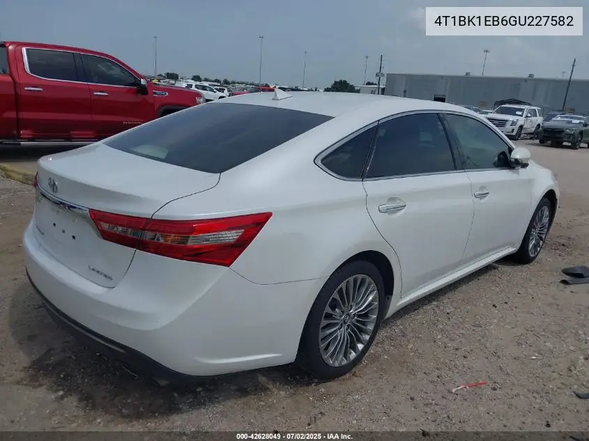 4T1BK1EB6GU227582 2016 Toyota Avalon Limited