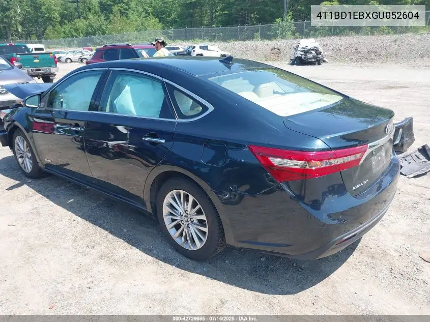 2016 Toyota Avalon Hybrid Limited VIN: 4T1BD1EBXGU052604 Lot: 42729665