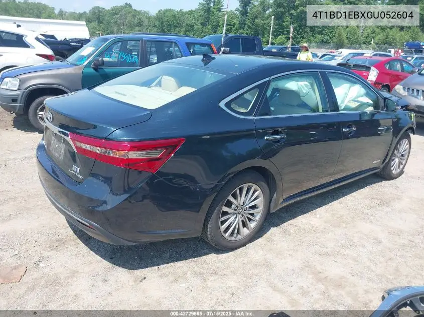 2016 Toyota Avalon Hybrid Limited VIN: 4T1BD1EBXGU052604 Lot: 42729665