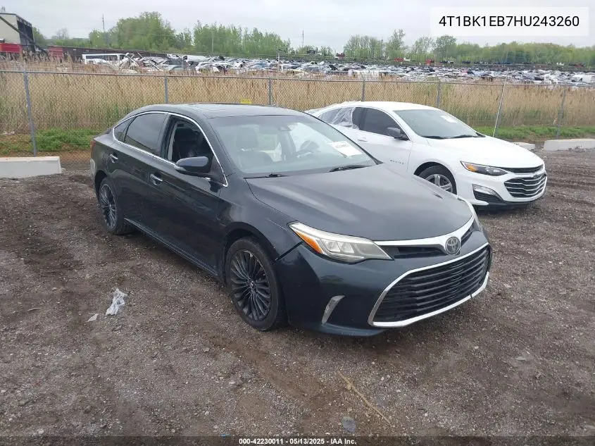 2017 Toyota Avalon Touring VIN: 4T1BK1EB7HU243260 Lot: 42230011