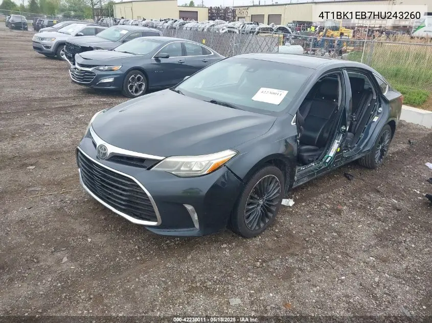 2017 Toyota Avalon Touring VIN: 4T1BK1EB7HU243260 Lot: 42230011