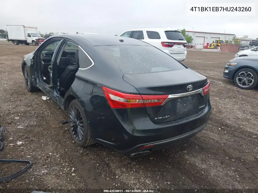 2017 Toyota Avalon Touring VIN: 4T1BK1EB7HU243260 Lot: 42230011