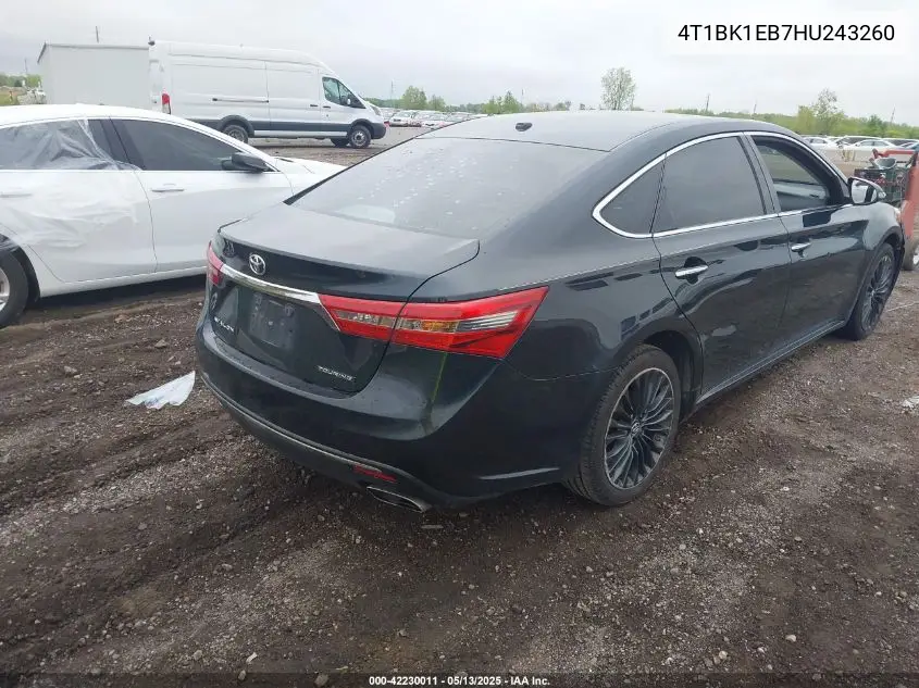 2017 Toyota Avalon Touring VIN: 4T1BK1EB7HU243260 Lot: 42230011