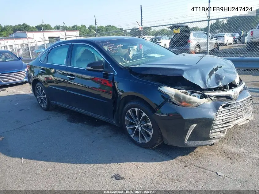 2017 Toyota Avalon Xle VIN: 4T1BK1EB9HU247424 Lot: 42598645