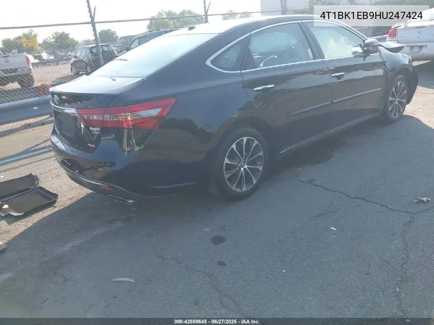 2017 Toyota Avalon Xle VIN: 4T1BK1EB9HU247424 Lot: 42598645