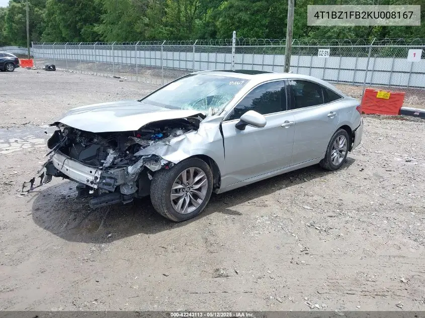 2019 Toyota Avalon Xle VIN: 4T1BZ1FB2KU008167 Lot: 42243113