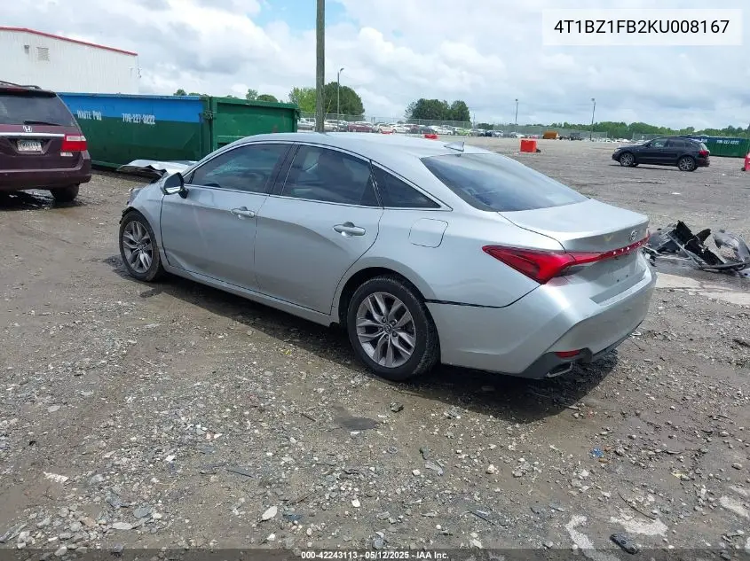 2019 Toyota Avalon Xle VIN: 4T1BZ1FB2KU008167 Lot: 42243113