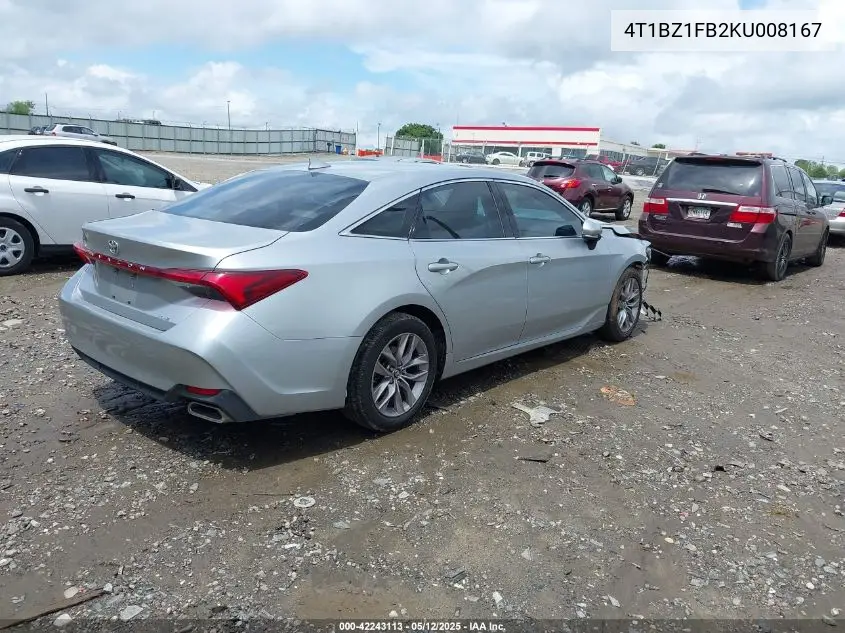 2019 Toyota Avalon Xle VIN: 4T1BZ1FB2KU008167 Lot: 42243113