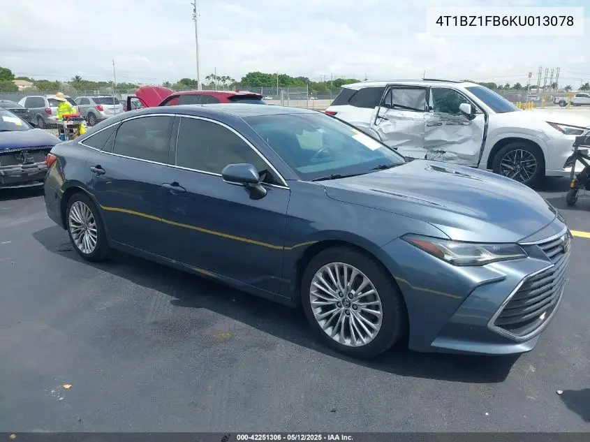 2019 Toyota Avalon Limited VIN: 4T1BZ1FB6KU013078 Lot: 42251306