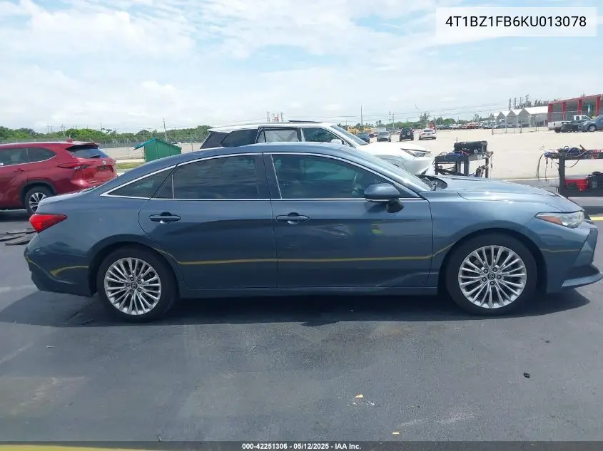 2019 Toyota Avalon Limited VIN: 4T1BZ1FB6KU013078 Lot: 42251306