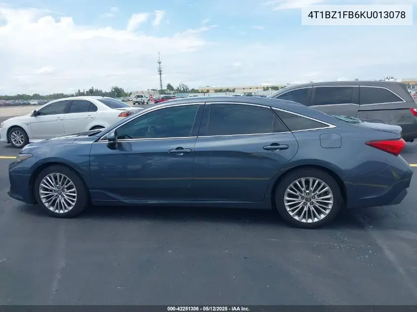2019 Toyota Avalon Limited VIN: 4T1BZ1FB6KU013078 Lot: 42251306