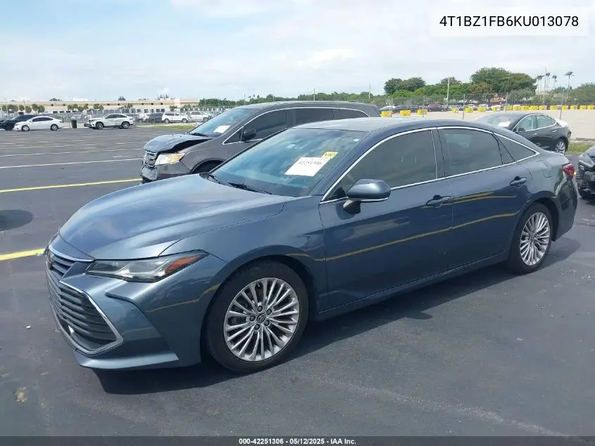2019 Toyota Avalon Limited VIN: 4T1BZ1FB6KU013078 Lot: 42251306
