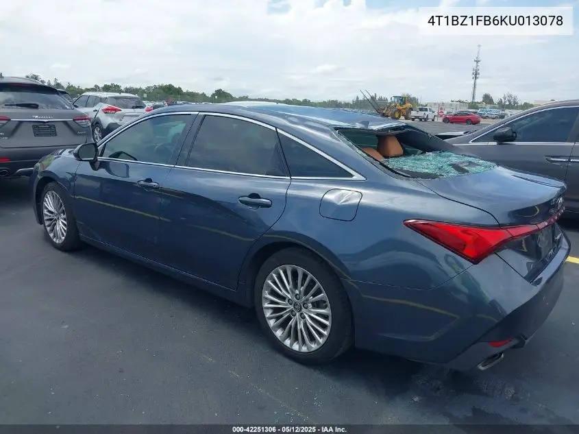 2019 Toyota Avalon Limited VIN: 4T1BZ1FB6KU013078 Lot: 42251306