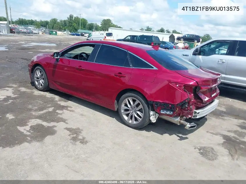 2019 Toyota Avalon Xle VIN: 4T1BZ1FB9KU013575 Lot: 42463496