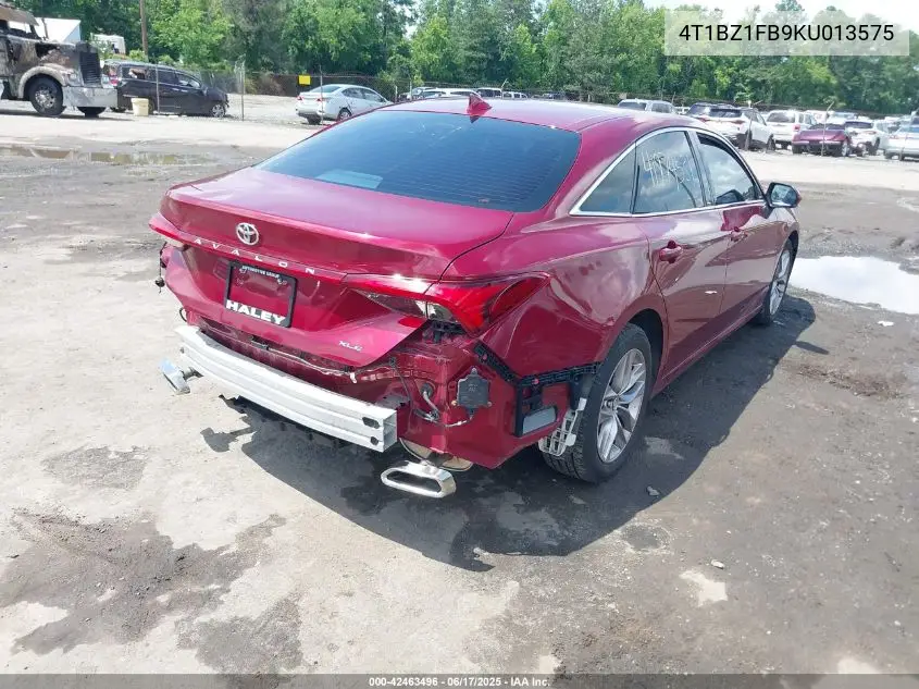 2019 Toyota Avalon Xle VIN: 4T1BZ1FB9KU013575 Lot: 42463496