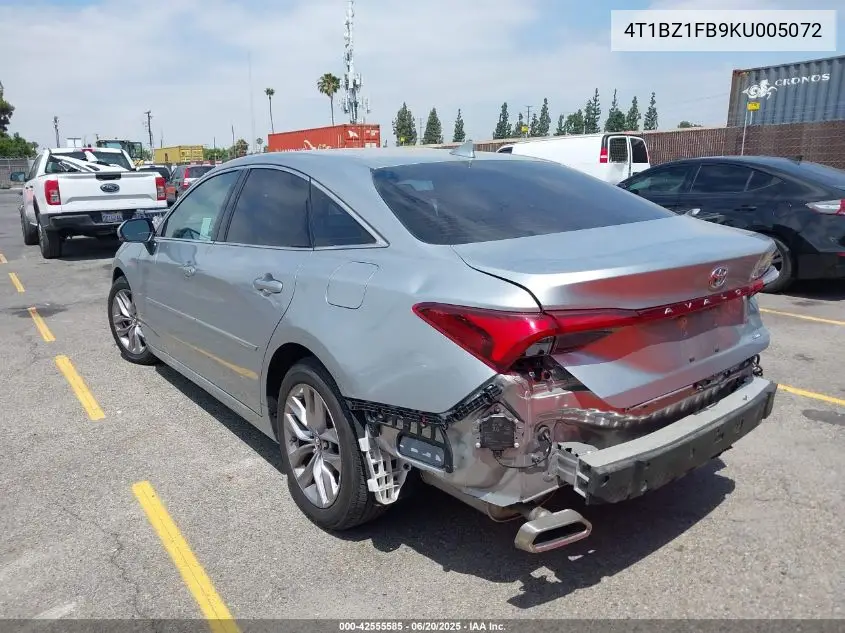 2019 Toyota Avalon Xle VIN: 4T1BZ1FB9KU005072 Lot: 42555585