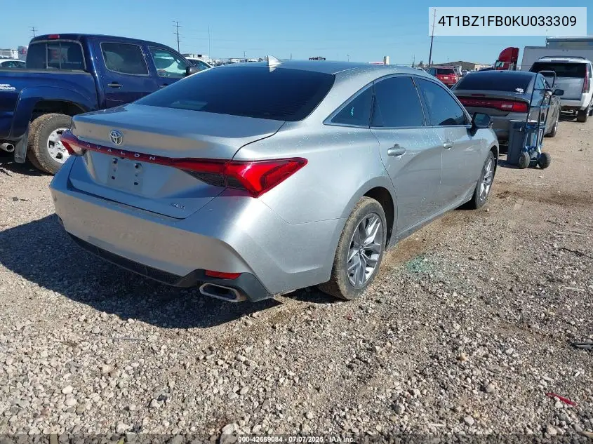 2019 Toyota Avalon Xle VIN: 4T1BZ1FB0KU033309 Lot: 42669084