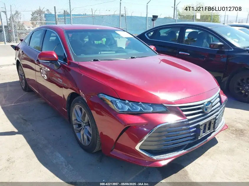 2020 Toyota Avalon Hybrid Xle VIN: 4T1J21FB6LU012708 Lot: 42213957