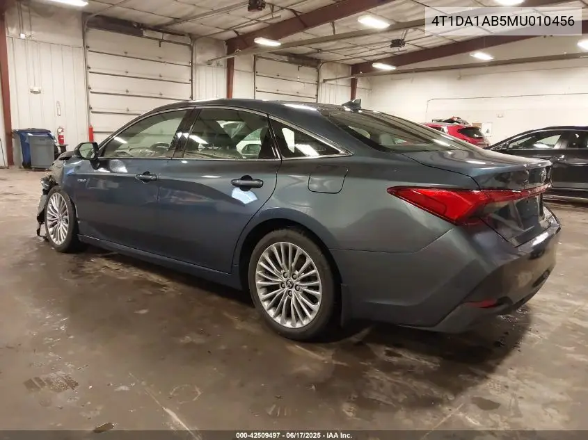 2021 Toyota Avalon Limited Hybrid VIN: 4T1DA1AB5MU010456 Lot: 42509497