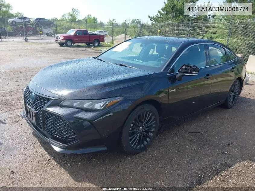 2021 Toyota Avalon Xse Hybrid VIN: 4T1EA1AB3MU008774 Lot: 42558111