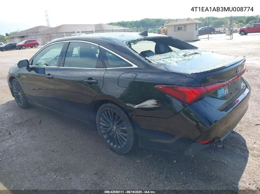 2021 Toyota Avalon Xse Hybrid VIN: 4T1EA1AB3MU008774 Lot: 42558111