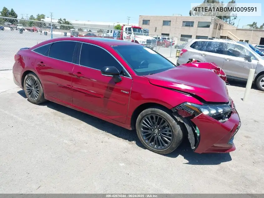 2021 Toyota Avalon Xse Hybrid VIN: 4T1EA1AB0MU009591 Lot: 42574344