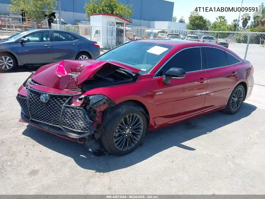 2021 Toyota Avalon Xse Hybrid VIN: 4T1EA1AB0MU009591 Lot: 42574344