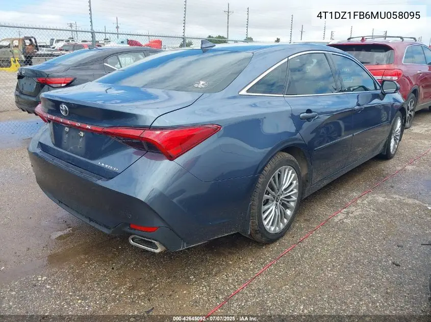 2021 Toyota Avalon Limited VIN: 4T1DZ1FB6MU058095 Lot: 42645092