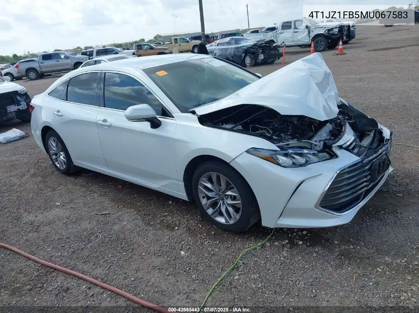 2021 Toyota Avalon Xle VIN: 4T1JZ1FB5MU067583 Lot: 42665443
