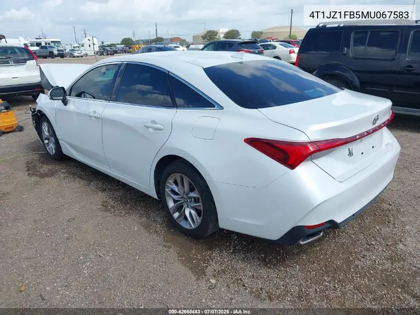 2021 Toyota Avalon Xle VIN: 4T1JZ1FB5MU067583 Lot: 42665443