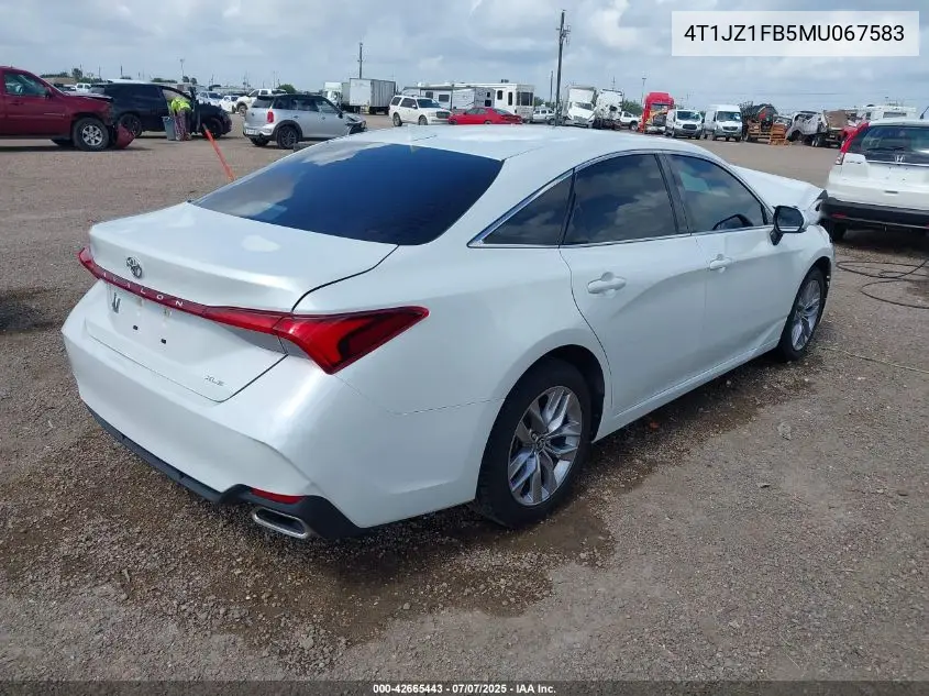 2021 Toyota Avalon Xle VIN: 4T1JZ1FB5MU067583 Lot: 42665443