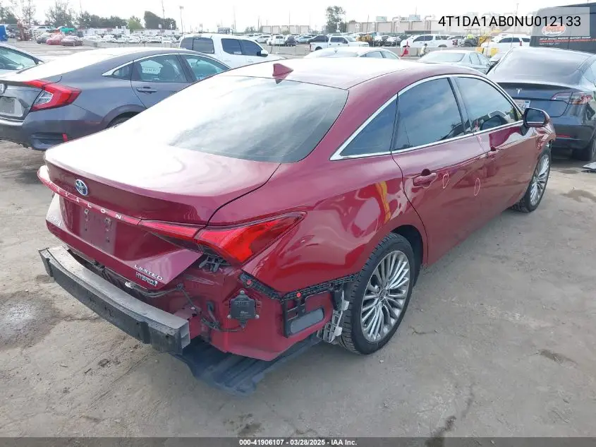 2022 Toyota Avalon Limited Hybrid VIN: 4T1DA1AB0NU012133 Lot: 41906107