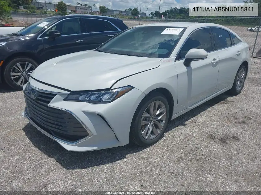 2022 Toyota Avalon Xle Hybrid VIN: 4T1JA1AB5NU015841 Lot: 42498024